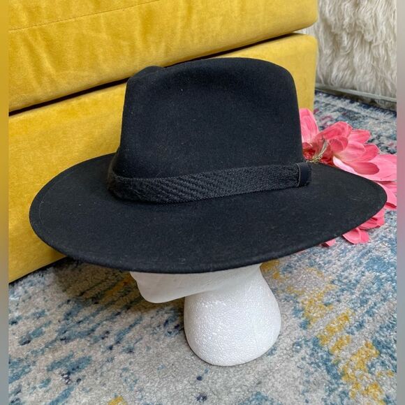 Lite Felt Fedora 100% Wool Black L - Picture 2 of 12